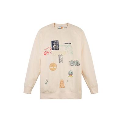Timberland Printed Crew Neck Casual Long Sleeve Sweatshirt Unisex Sweatshirt Smoke-White A2R18-V04