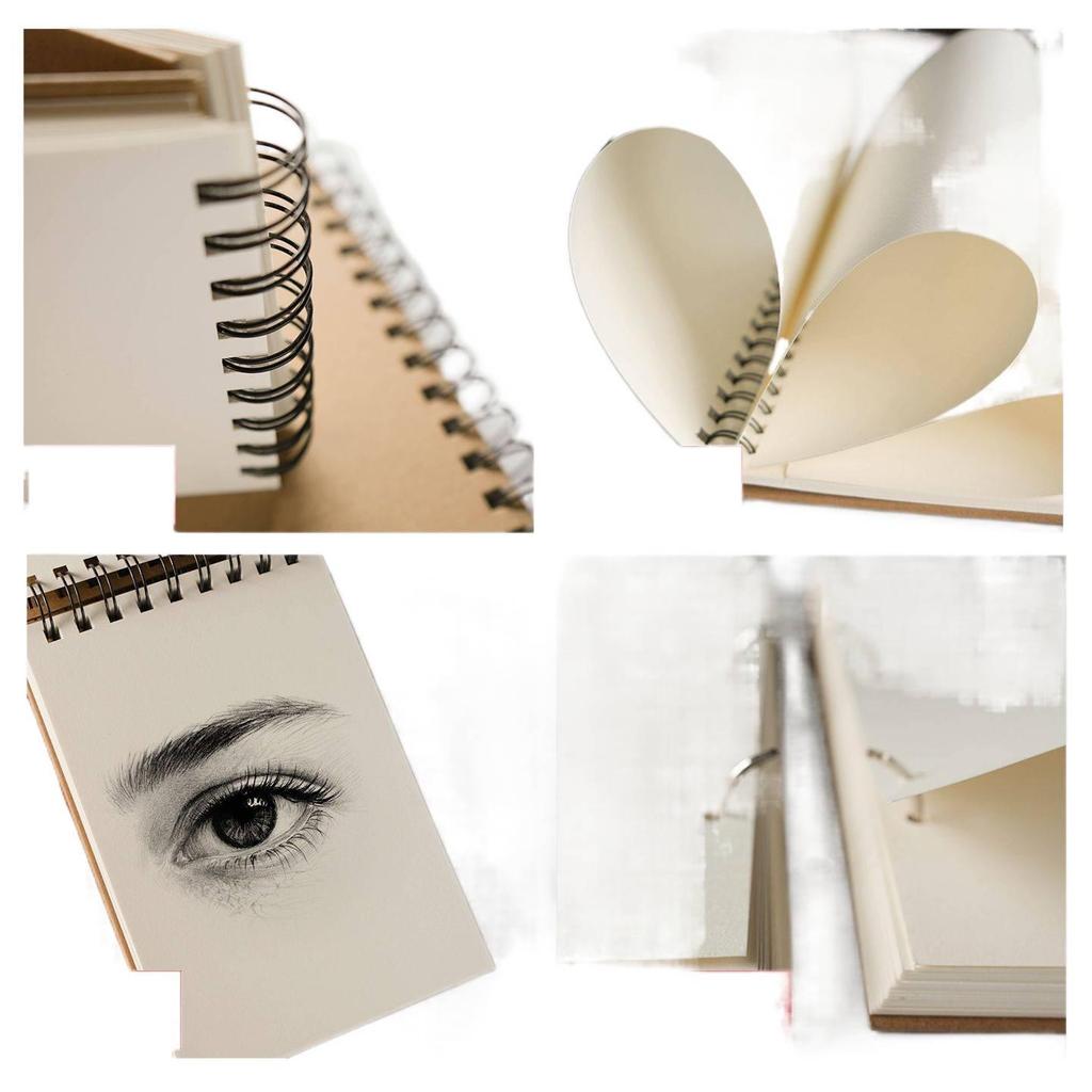Thickened Sketchbook: 16 Coil-Bound Sheets, 8 Drawing Pages for Kids, Free Shipping