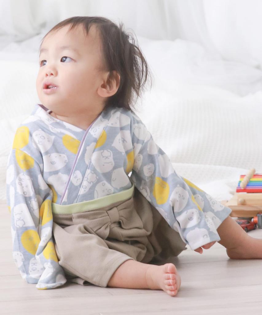 Sumikko Gurashi Hakama Baby [KYOETSU] Rompers, Rompers, Hakama, Boys, (60, 14. Saxophone-2 (Sumikko Gurashi))