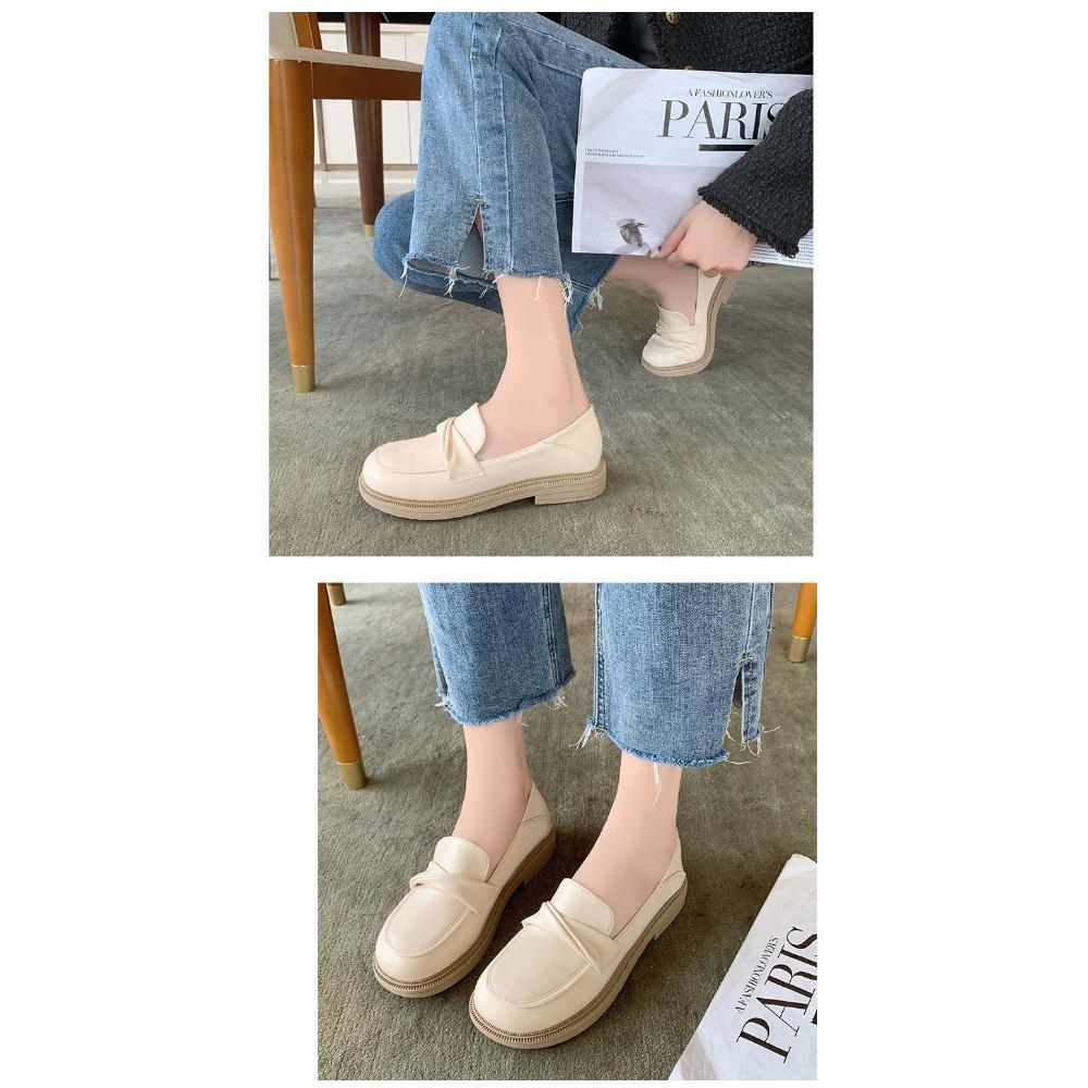 Spring and Autumn  Low Heeled British Style Loafers for Women