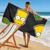 Bart Simpson Print Beach Towel, Large Soft Quick Dry Towel for Beach Camping Swimming
