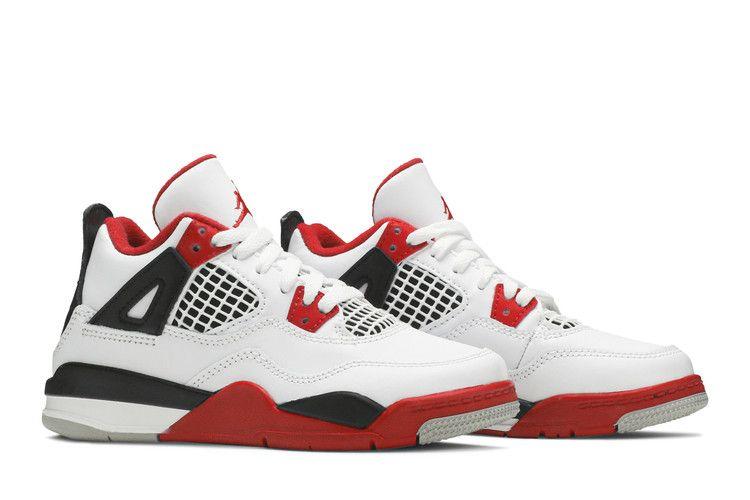 Kids' Sneakers Nike Jordan 4 Retro Fire Red (2020) (PS) White/Black-Tech Grey-Fire Red