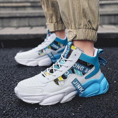 Herren High-Top Chunky Sneaker Colorblock Atmungsaktiv Rutschfest Lässige Sportschuhe