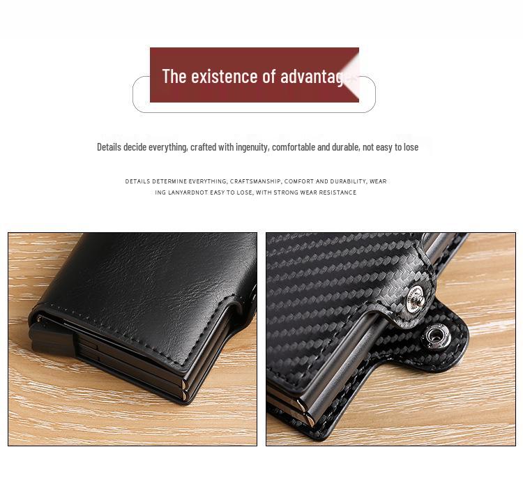 Porta-Cartões Pop-Up Automático de Liga de Alumínio de Camada Dupla - Carteira Estojo de Metal para ID e Cartões de Crédito