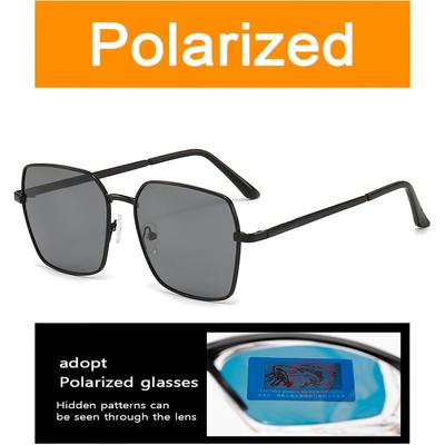 Fashion Large Frame Men Sunglasses Light Sensitive Color Change Metal Eyewear Driving Retro Sun Glasses Women Uv400