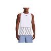 Under Armour Baseline Casual Sports Breathable Round Neck Loose Tank Top Men Tops White 1361899-100