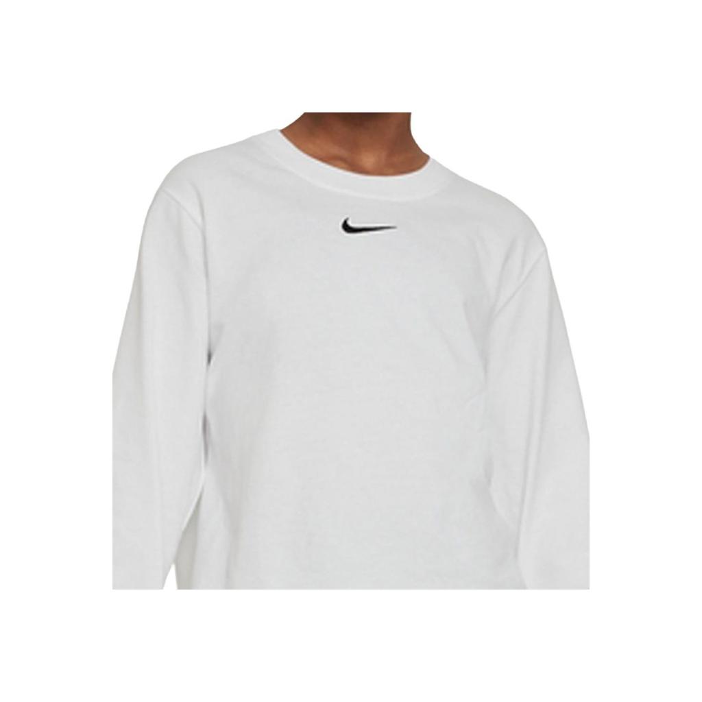 Nike Sportswear Essentials Logo Print Long Sleeve T-Shirt Kids Tops White DV0575-100