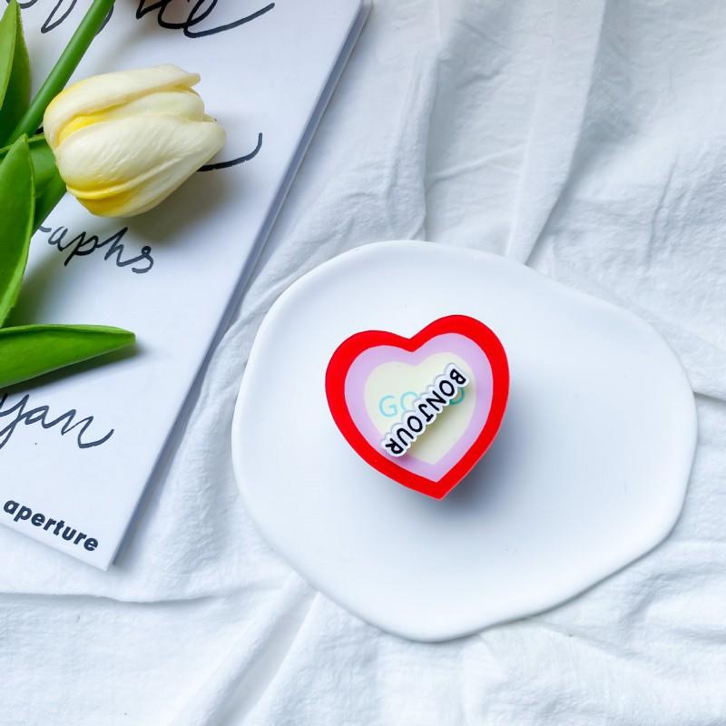 Ins Style Mobile Phone Airbag Holder Elegant Heart Letter Rotatable Back Sticker Stable Desktop Watching Stand