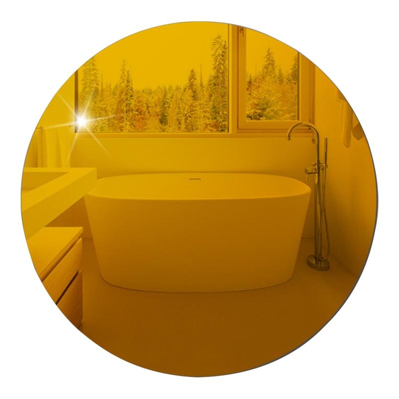 

Настенная наклейка на зеркало, самоклеящиеся съемные круглые обои для дома, гостиной, ванной комнаты, украшения, отражающее стекло, декоративное золотой