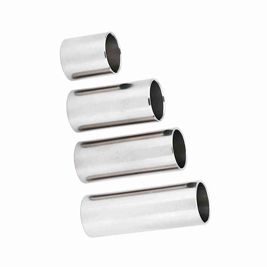 4pcs Stainless Steel Cylinder Tube Guitar Slide Tone Bar Accessory for Electric Guitar
