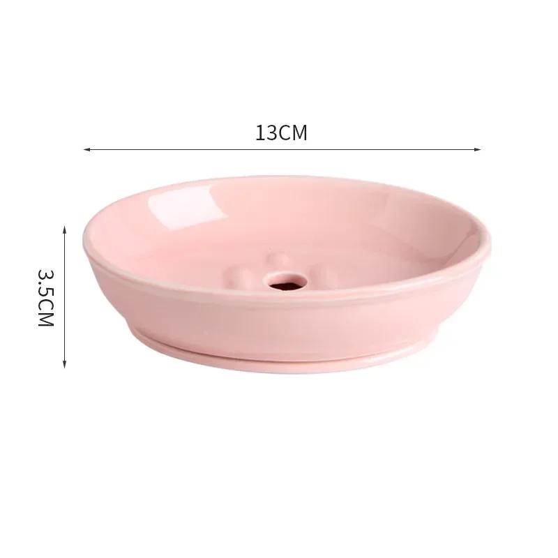 Light Luxury Soap Rack Ceramic Marbling Round Shape Household Kitchen Accessories Soap Dish Holders Organizer Bathroom Storage