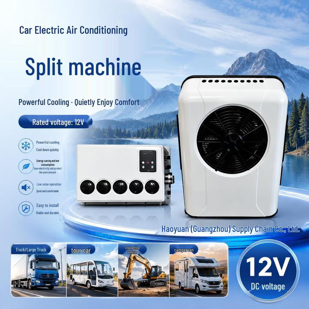 12V Split Variable Frequency Refrigeration Air Conditioner, 1800W Cooling for Trucks, Vans, RVs, and Engineering Vehicles.