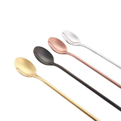 Dessert Colorful Home Tableware Long Handle Stainless Steel Spoon Teaspoons Ice Cream Spoon Coffee Spoon