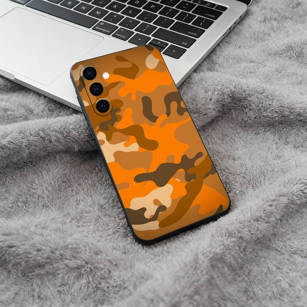 F-Fashion C-Camouflage Pattern Phone Case For Samsung Galaxy A73,A71 A72,A70,A53,A52,A51,Soft Silicone Black Cover