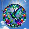 2D Flat Acrylic Elegant Hummingbird Stained Suncatcher - Animal Themed Decorative Hanging for Home & Garden,Housewarming Celebration Gift, Home Decor