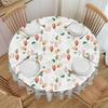 Round Seabed Coral Jellyfish  Table Cloth Waterproof Tablecloth 70 Inches Table Cover for Kitchen Dinning