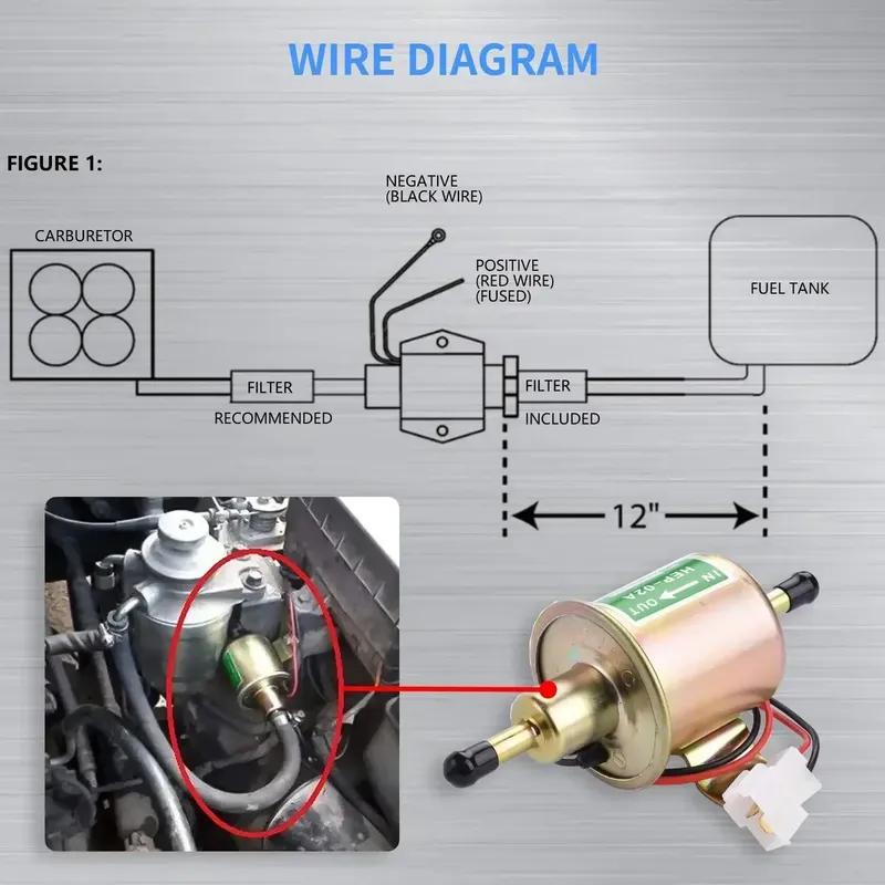 12V/24V Electric Fuel Pump: Low Voltage Universal Diesel/Gasoline HEP-02A for Car & Motorcycle Modification Fuel Transfer Pump