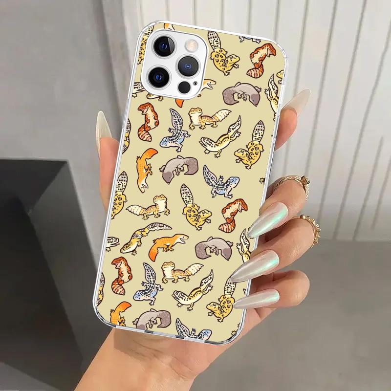 Lizards Geckos Phone Case for Iphone 17 Air 16 15 Plus 14 13 Mini 12 11 Pro Max 16E 7 8 SE 2020 Soft Funda Print Shell 16 15 14