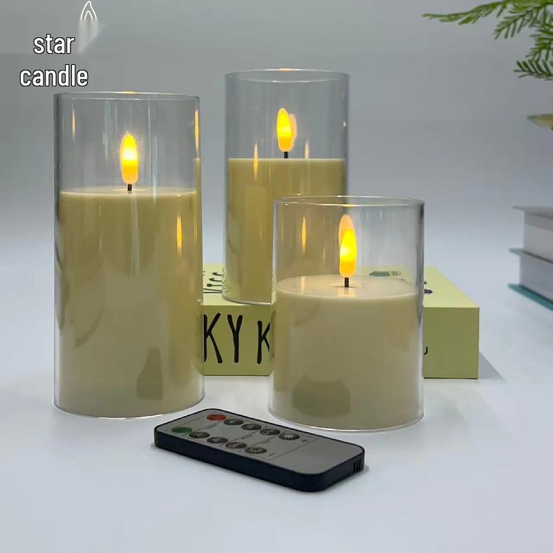 LED Acrylic Candle Light with Remote Control for Romantic Atmosphere and Birthday Party Decoration