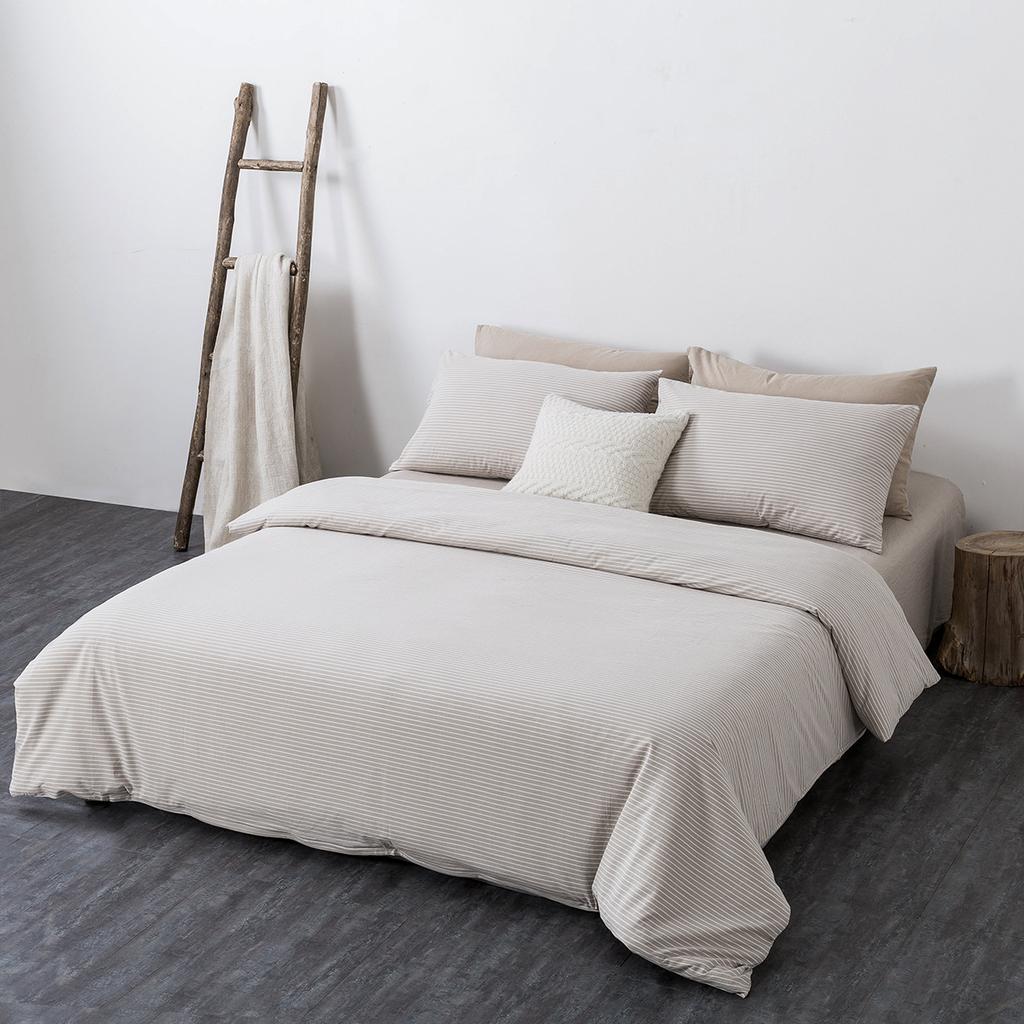 Class A Washed Cotton 4-piece Set King Duvet Cover Queen Size Option Pure Cotton Bed Sheet Pillows Zipper Closure Solid Color EU