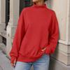 Women's Color Mock Neck Pullover Sweatshirt Loose Fit for Fall Winter