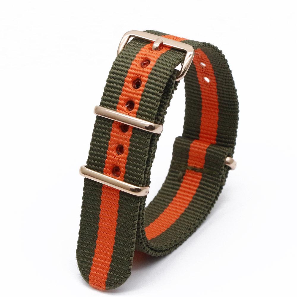Rose Gold Buckle Nylon Watch Strap - Canvas Replacement for DW Watches