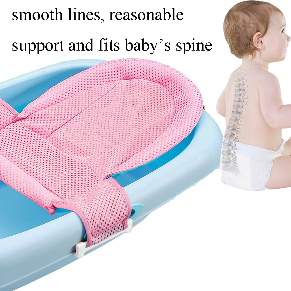 

Adjustable Baby Bath Support Mesh Sling Non-Slip Infant Bathtub Shower Net Breathable Newborn Bath Cushion Pad Quick Drying Bathing Sling for Toddler розовый