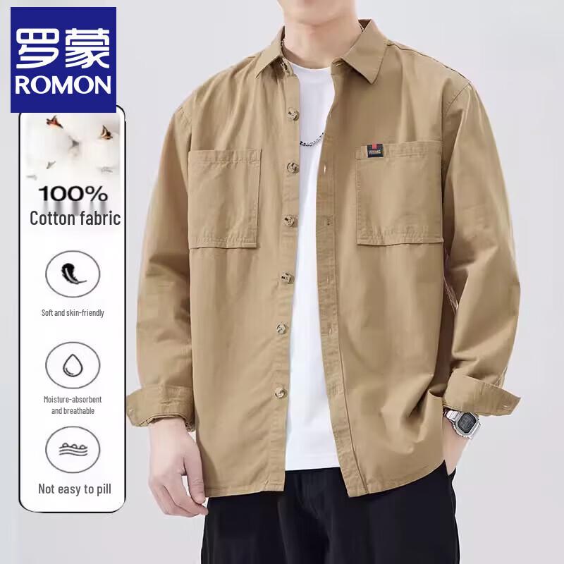 Luomeng Men s Long Sleeve Cotton Casual Shirt 2XL