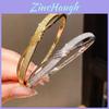 Copper Zircon Wave Pattern Bangle With Gold Plating For Fashionable Women