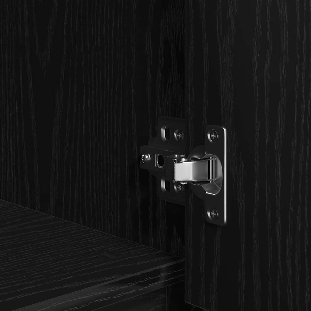 Highboard In Black Oak Look 29.5 X 34 X 119.5 Cm Engineered Wood