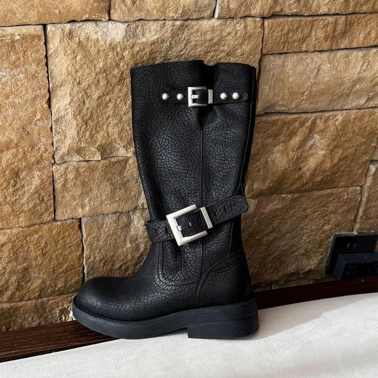 Ruodan Maillard Commuter Martin Boots Women's 2025 New Versatile American Handsome One-Pedal Muffin Platform Boots