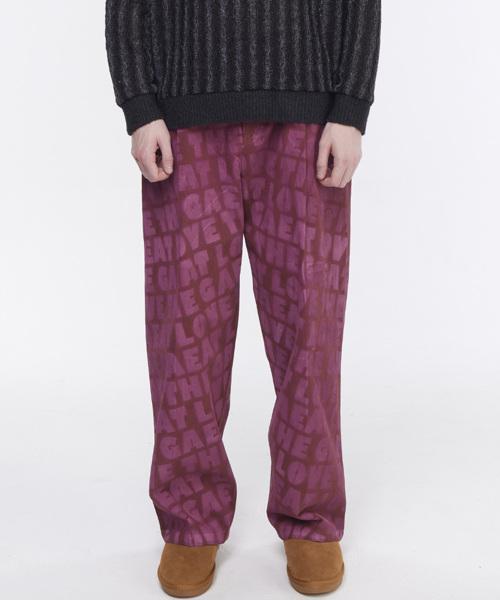 THE GREATEST Painting Cotton Pants Burgundy