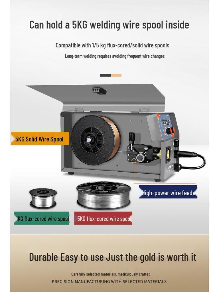 Gold Dual-Use Gasless/Gas MIG Welder for Stainless Steel Plate Spot Welding