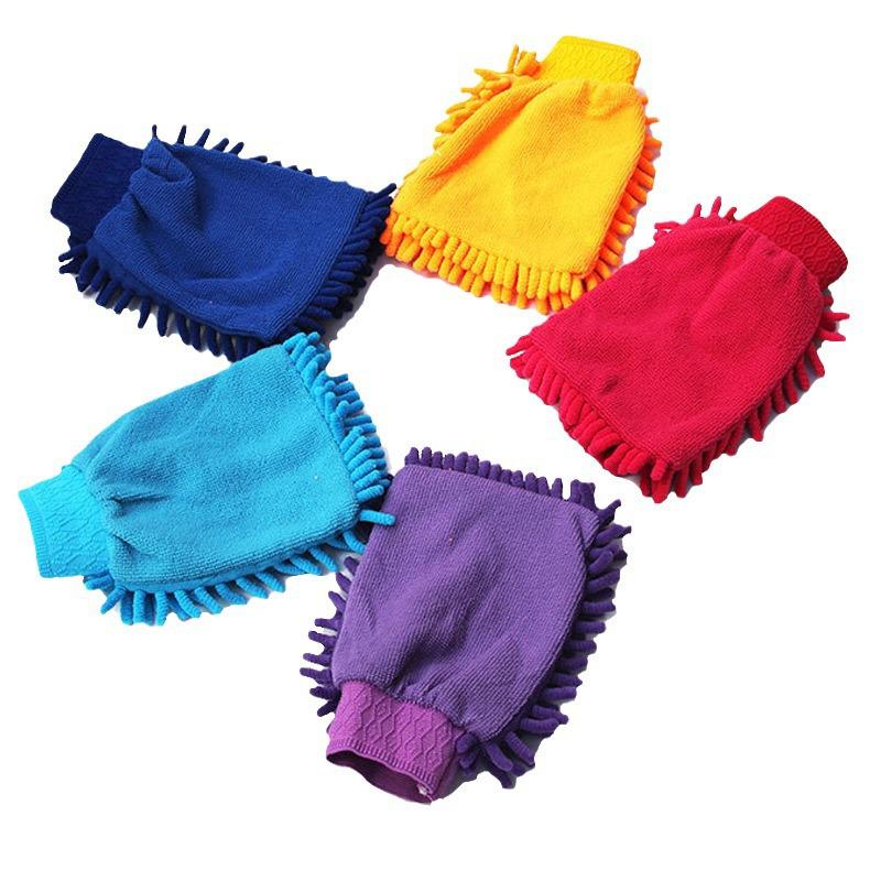 

Перчатки для мытья автомобиля из двухслойной синели - коралловый полип