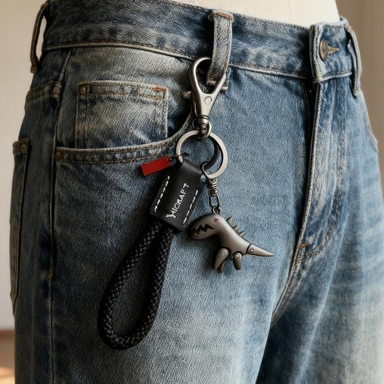 Dinosaur Charm Keychain Zinc Alloy Animal Keyring Keys Backpacks Handbags Keychain Stylish Accessories