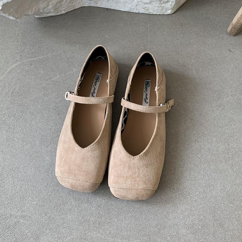 Fashion Fashion Shallow Footwear Buckle Strap Women Mary Janes Flats Shoes Luxury Female Square Toe Ladies Flats With Shoes 2025 New