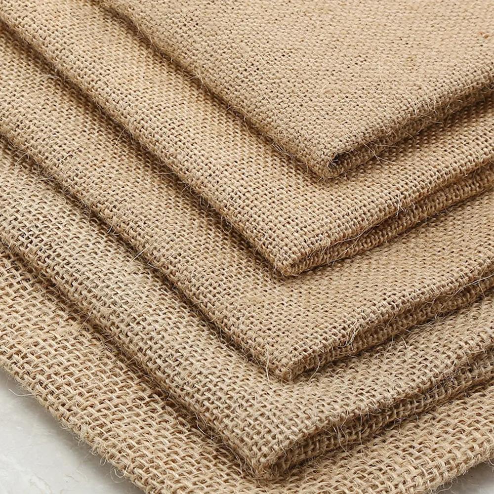 19.6in X 63in Natural Burlap Cloth Mesh Jute Textile Fabric For Bags Placemats Tablecloth Background Decoration DIY Accessories