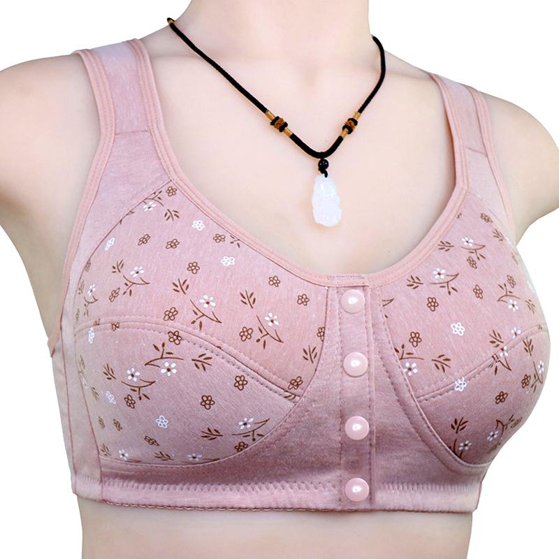 

1 шт. Бесшовный бюстгальтер с цветочным принтом, удобное нижнее белье, женский пуш-ап бюстгальтер, хлопок, застежка спереди
