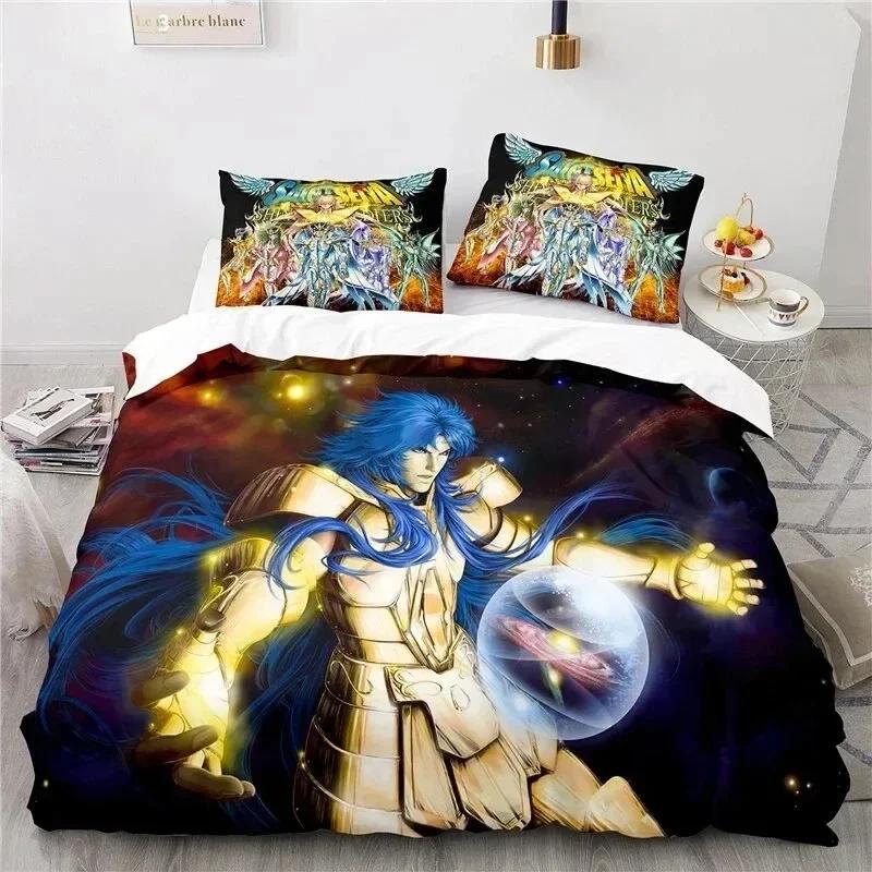 Anime Saint Seiya LOST CANVAS Bedding Set Duvet Cover Bed Set Quilt Cover Pillowcase Comforter King Queen Size Boys Adult