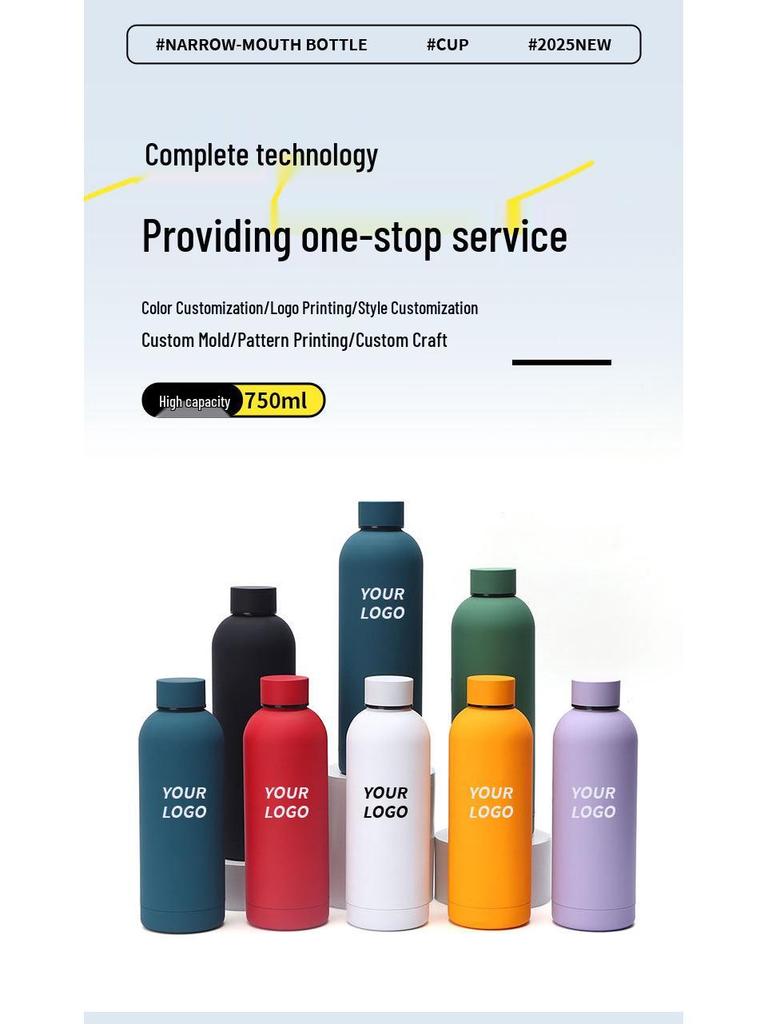 Minimalist 304 Stainless Steel Insulated Water Bottle for Outdoor Cycling