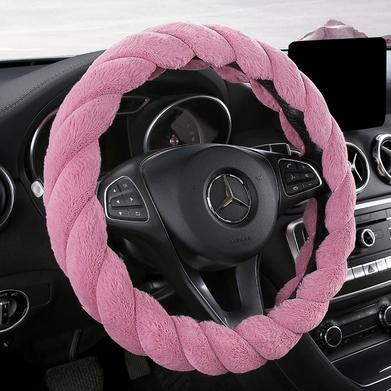 New waltz fashion plush universal female winter steering wheel cover cartoon decorative non-slip handle cover