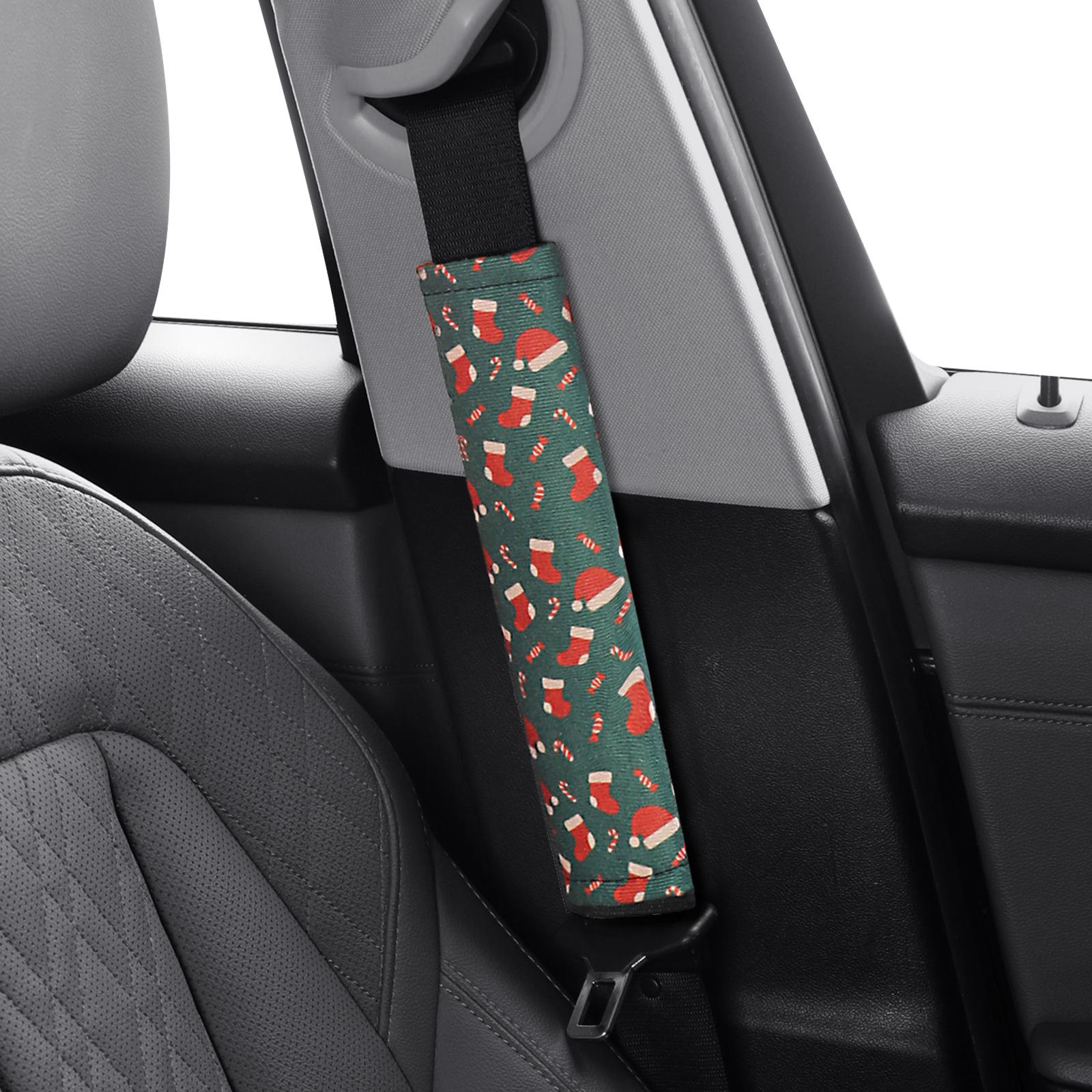 

Printed Shoulder Pad Christmas Seat Belt Cover Winter Car Accessories Plush Car Interior Decorations зелений