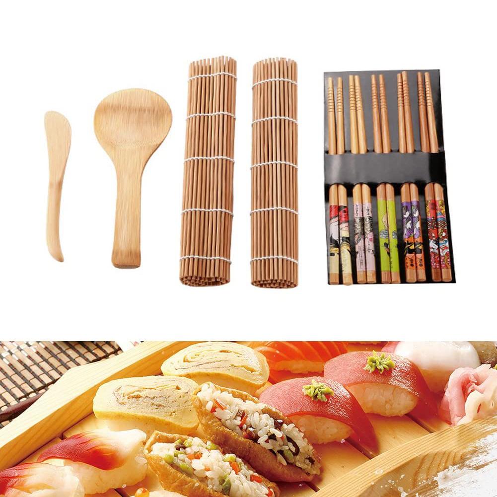 13Pcs/set Bamboo Sushi Making Kit Family   Party Homemade Sushi Gadget For Food Lovers