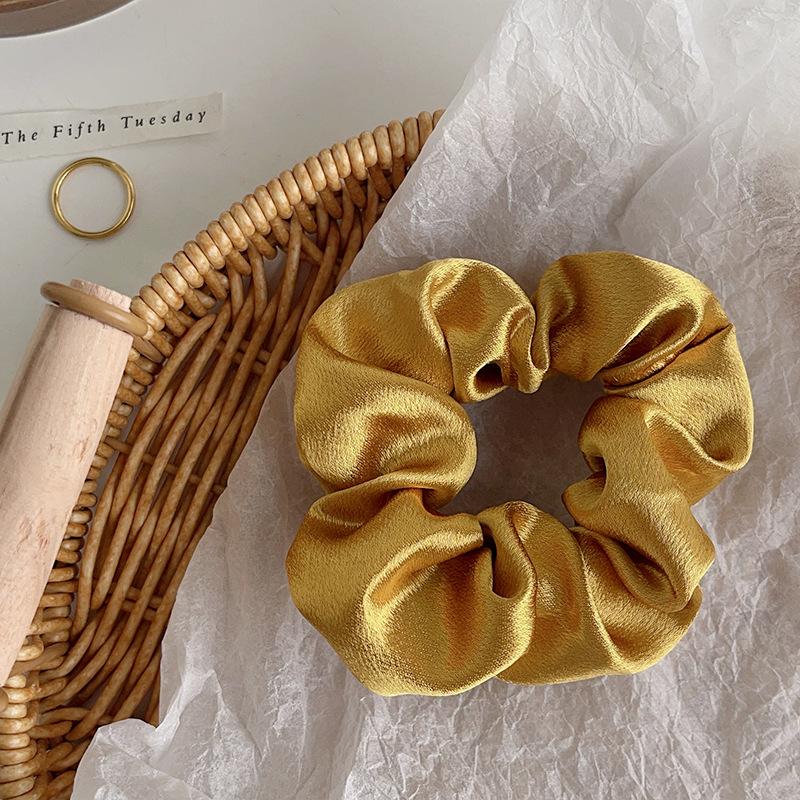 Vintage Crystal Satin Large Intestine Ring Premium Hair Band Headband Rubber Band Head Flower Hair Accessories Women