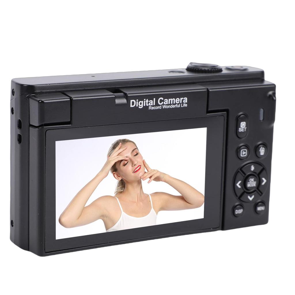 Fockety 4K Digital Camera for 4K 75MP 18X Zoom Vlogging Camera with Flip Beautification WiFi Mirrorless Point and Shoot Camera for Beginners