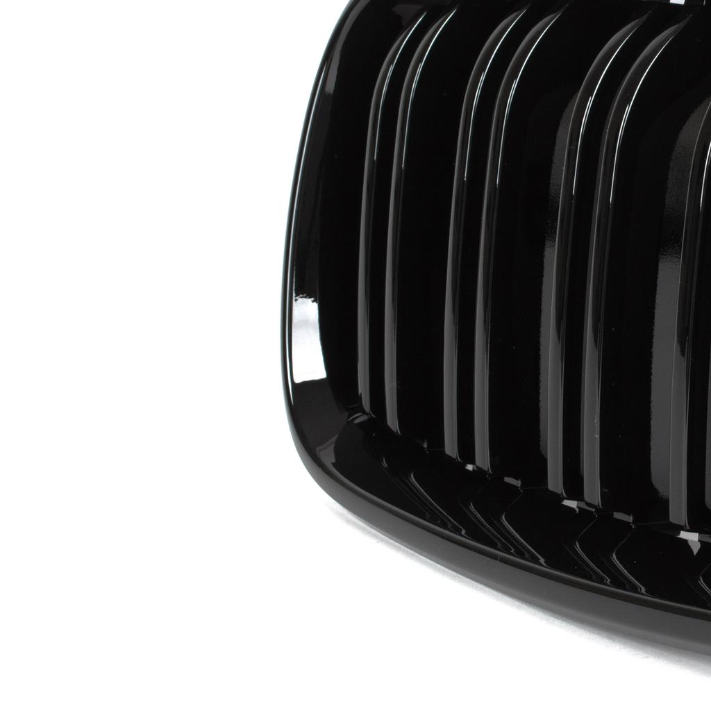 BMW 2 F23 2014- grilles between the headlights (kidneys) left + right set BLACK GLOSSY DOUBLE BAR