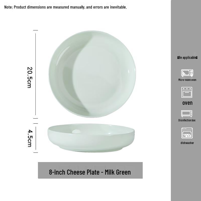 Nordic Minimalist 8-Inch White Ceramic Plate Set