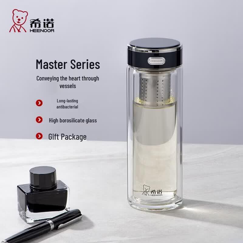 Heenoor Double-Layer Antibacterial Glass Cup