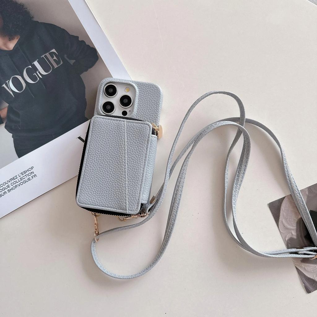 Leather Crossbody Wallet with Card Holder Phone Case for IPhone 15 14 Plus 13 Mini 12 11 Pro Max 7 SE Shell Shockproof Cover