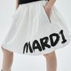 [mardimercredi] BRUSH LOGO MINI SKIRT_WHITE BLACK
